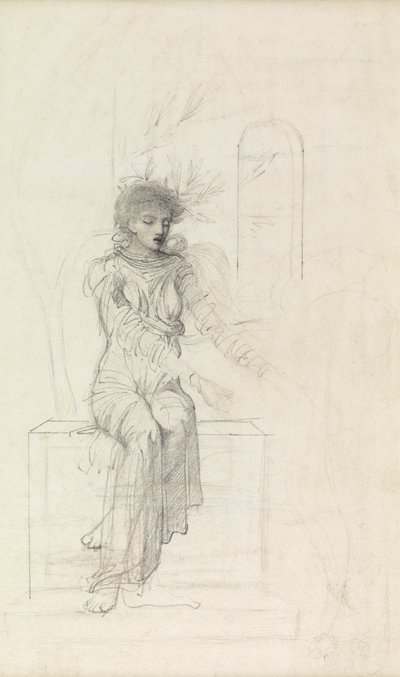 Study of a seated woman by John Melhuish Strudwick
